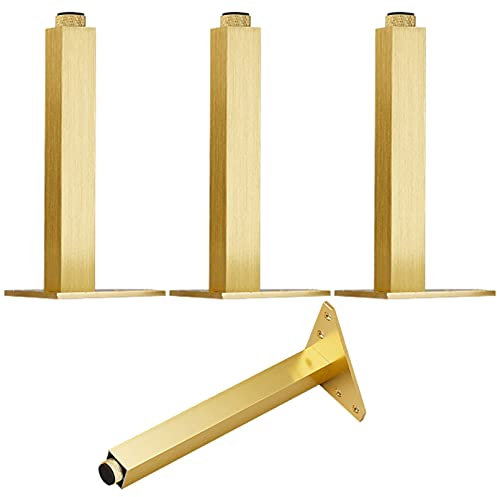 Pieds D'armoire Réglable Pieds De Meubles Lot De 4 Pieds De Placard/Commode Doré Socles Pieds pour Meuble De Salle De Bain,Aluminum Alloy Support Pieds | 6-30cm TV Table Pieds Lit (20 cm,Doré)