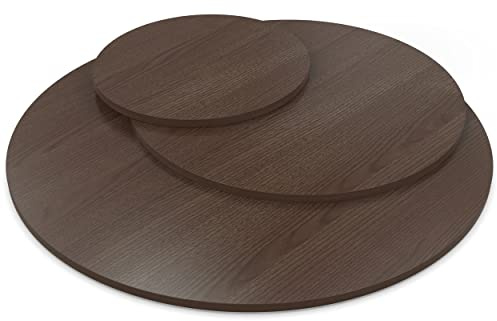AUPROTEC Tischplatte 19mm rund Ø 500 mm Eiche Piemont Mokka Holzplatte melaminharzbeschichtet Spanplatte mit Umleimer ABS Kante Auswahl: 50 cm
