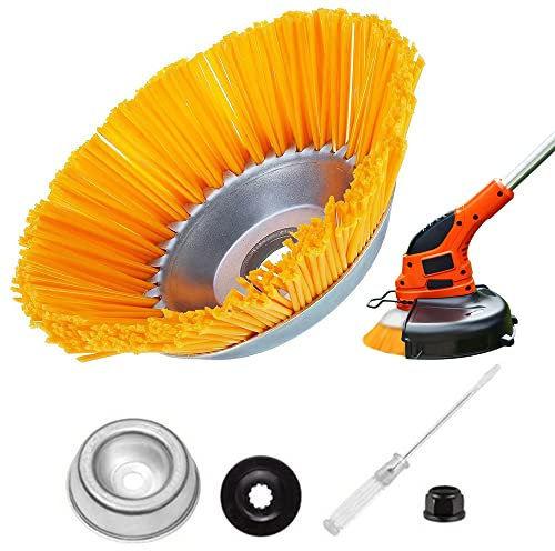 AVCXEC Unkrautbürste für Freischneider, Wildkrautbürste für Motorsense, Trimmer Fugenbürste, Nylon Wildkraut Fugenbürste 200 x 25,4 mm für Rasentrimmer, Motorsense, Freischneider gegen Unkraut, Moos