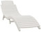 Faltbare Sonnenliege Liegestuhl Gartenliege Relaxliege Allwetterfeste Massivholz Chaisel Faltbar Garten Liege Holzliege für Patio Strand Terrasse Pool, Weiß 184x55x64 cm