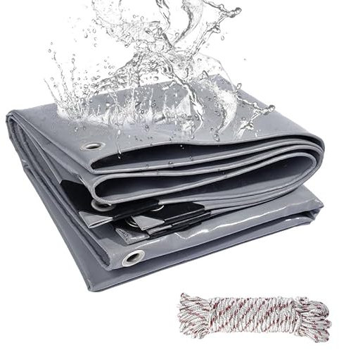 Jianyana Tarpaulin Waterproof Heavy Duty, 440G/M² Pvc Large Tarpaulin Waterproof Heavy Duty With Reinforced Grommets,Grey (1×3m)