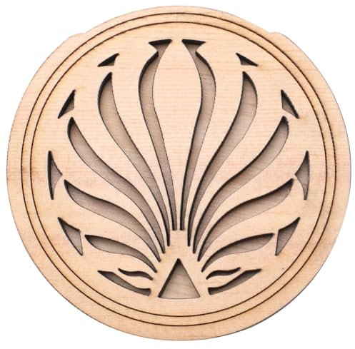 GORGECRAFT 103x105mm Couvercle de Trou de Guitare en Bois Éliminateur de Larsen de Guitare Trou Sonore de Micro en Bois Motif Paon Protecteur de Bloc de Guitare Tampon de Rétroaction avec Éponge