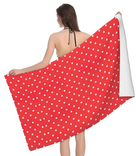 Badetuch mit roten und weißen Punkten, ultrafeine Faser, saugfähiges Handtuch für Badezimmerutensilien