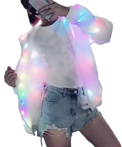 SHINROAD Beleuchtete Mode Hoodie Mit Kapuze Leuchtende Jacke Herbst Winter Glow Led Mantel für Club Konzert Party Bunte Licht emittierende Oberbekleidung mit