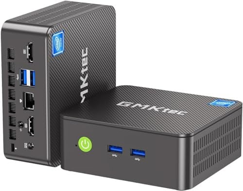 GMKtec G3 Plus Mini PC, Intel Twin Lake N150 (actualización N100) 16 GB RAM 3200 MHz 1 TB SSD M.2 NVME SSD (compatible con PCIE 3.0) ordenador mini, USB 3.2*4/2*HDMI 4K@60Hz/2.5G LAN, micro ordenador