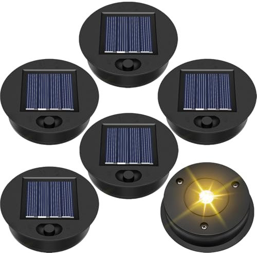 Solarleuchten Ersatzteile,6Xφ8.5cmSolarleuchten Ersatz Top mit Heller LED,Solarleuchten Ersatz Top,Solarpanel Laterne,Ersatzteil für Solarlaterne,Solarpanel Laterne Deckel,Solar Gartenleuchten und DIY