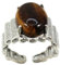 Tesselite Steinringe – Damen-Kristallringe, Naturstein, offene Ringe, ovale Perlenringe, lila Kristall, Rosenquarz, Herren und Mädchen, Party, personalisierter Schmuck, Tigerauge-Stein, Einheitsgröße