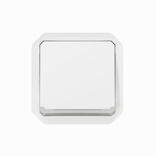 LEGRAND, Plexo New Einsatz, Feuchtraum-2-poliger Aufputz-Ausschalter, integrierte Indikatorleuchte, IP55 - IK08, 10 Ampere, 250 Volt, Farbe: UltraWeiß, 069627L