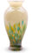 Vase en verre soufflé à la main de 30 cm de haut, beau vase vert de mer à large ouverture pour centre de table, vases à fleurs en verre de Murano peint coloré pour entrée de maison, centre de mariage