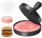 Asdirne Burger Press, Food Grade Stainless Steel Burger Maker with ABS Handle, Non-Stick Hamburger Press, 11.5 cm, 50 Sheets of Patty Papers Included