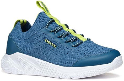 Geox J SPRINTYE Boy A Sneaker, Octane/Lt Green, 38 EU