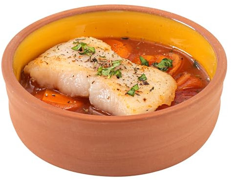 Restaurantware -Terra Tek - Cazuelas in terracotta, 10 pentole in terracotta smaltata gialla per cucinare, pronte per il forno, microonde, pentole da portata in terracotta, lavabili in lavastoviglie,