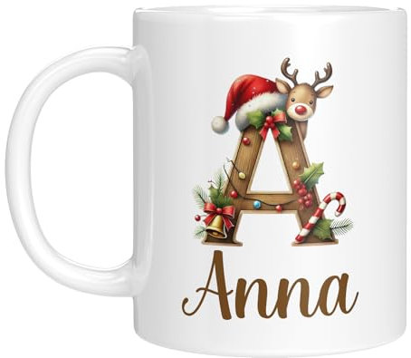 Tasse mit Namen personalisiert - Weihnachtstasse - Namenstasse - Weihnachten - Advent - Initiale - Nikolausgeschenk