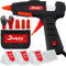DELPHI Heißklebepistole 100W mit 60pcs Heißklebesticks 7mm, Klebepistole für DIY, Handwerk und Reparaturen in Hause, Klebepistolen Set mit Koffer, Schutzhandschuhe und Fingerschutz aus Silikon