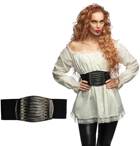 Boland 81035 - Korsett mit Stretch, Größe M/L, Corsage für Faschingskostüme, Accessoires, Zubehör für Karneval oder Mottoparty