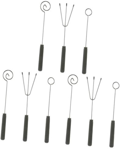 CONGARTENO 9 Pièces Croix Fourchette à Tremper à 3 Dents Fourchettes à Fondue Au Fromage Trempette Au Chocolat Plats Réchauds Cuillères à Chocolat Outils De Bricolage Acier Inoxydable Grey