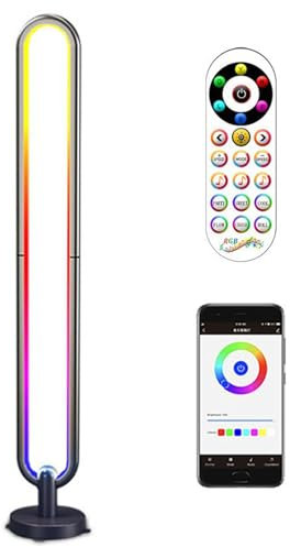 LANMOU LED Stehlampe Wohnzimmer, 100cm RGB Ecklampe Dimmbar mit Fernbedienung und APP, 16 Millionen Farben,Musikmodi, timer, 20W RGBIC Standleuchte für Wohnzimmer, Schlafzimmer, Gaming