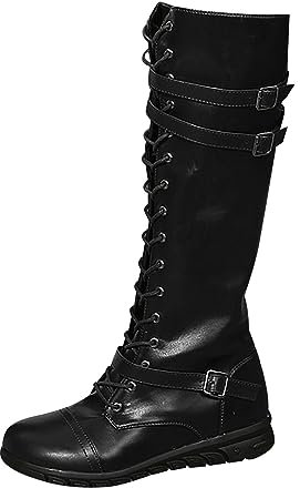 Botas altas hasta la rodilla para mujer, tacón bajo, botas largas con cremallera y cordones, cómodas botas ortopédicas para caminar, botas altas sin cordones, botas altas hasta la rodilla, informales,