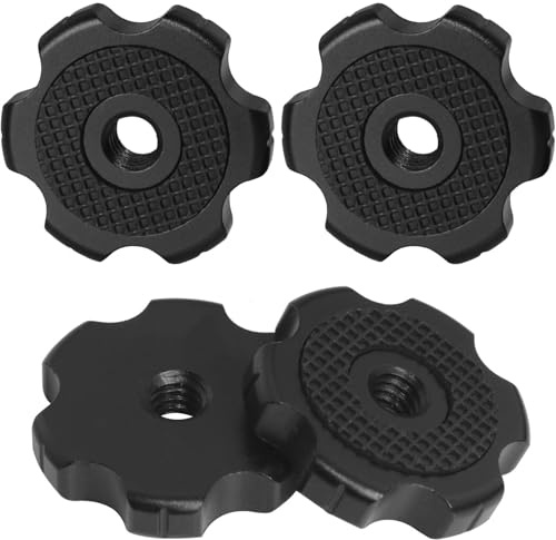 LUORNG 2PCS Aluminium Alloy Nut with Spacer 1/4 Inch with Spacer DSLR Hot Shoe Conversion Base Single Locking Tab Camera Arm Monitor Universal Base for Camera Connection to Microphone or Tripod