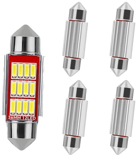 lafomukea 5 PCS LED Car Bulb, Festoon Bulbs for Car Interior Light Dome License Number Plate for Car Dome Lights, License Lights, Trunk Lights (Steel Color)