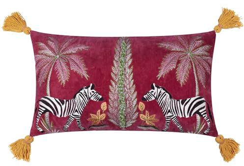 furn. Wylder Tropics Kalahari Embroidered Velvet Cushion Cover - Multicolour - 30x50cm