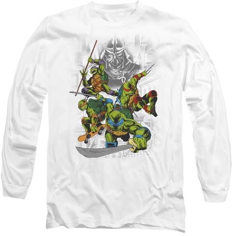 Teenage Mutant Ninja Turtles Unisex TMNT Shredder and Turtles Comic Mens Long Sleeve T Shirt T-Shirt