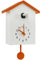 PEIZHIYC Kuckucksuhr, modern, 25 x 15 x 9 cm, Kuckucksuhr, mit Pendel, Lautstärke, verstellbar, minimalistisch, für Haus, Schlafzimmer, Büro, Wohnzimmer (orange)