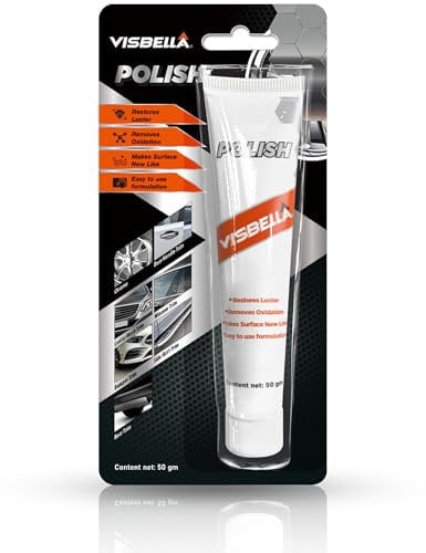 Visbella Metal Polish Paste, Restorer and Protectant, Scratch Remover, Removes Oxidation, Tarnish & Stains & Protects Surfaces, Works on Stainless Steel, Chrome, Aluminum, Jewelry, Silver 50g