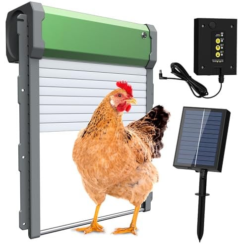 Porte Automatique Poulailler Grand Solaire: Porte Poulailler Automatique Solaire - FOFNON Trappe Poulailler Automatique avec Minuterie et Capteur de Lumière - Anti-Pincement Intelligente - IP65