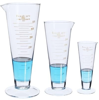 MRVAKDYDI Glass Conical Flask Measuring Flask, 50-2000ml Conical Graduate Glass Measure Cup Triangle(1 set for all)