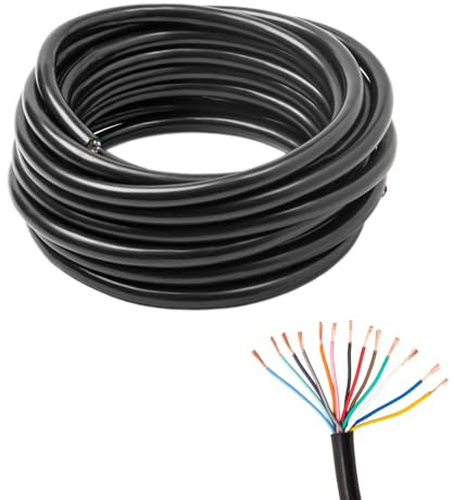 Feuunly 13 Adriges Anhänger Kabel 8m, Kabelquerschnitt 13 x 0,5mm², 12V 24V 13 Adriges Fahrzeugkabel Kabel Anhänger, 13 Polig Anhängerkabel für Anhänger RV LKW KFZ Traktor (8 Meter)
