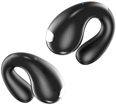 Auricolari aperti senza fili Bluetooth 6.1, auricolari flessibili con clip su auricolari con display a LED 36 ore di autonomia, cuffie a conduzione ossea, impermeabili IPX7, leggere, adatte per ogni