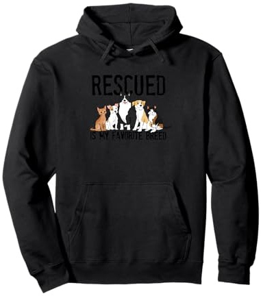 Chien de Sauvetage, Refuge pour Chat, Adoption d'animaux de Compagnie, Dessins d'animaux Mignons Sweat à Capuche