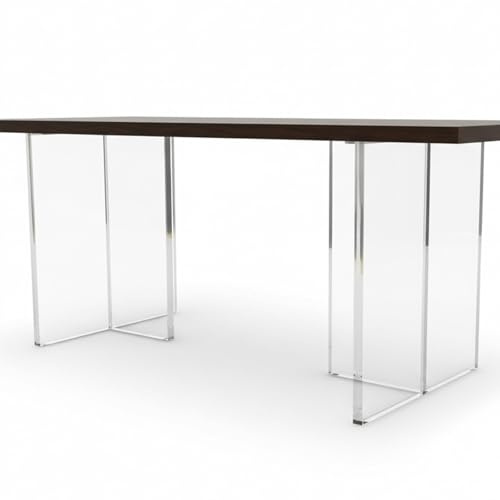 CESOF Tischbeine Acryl 2 Stück, 45x25 cm Möbelbeine T-Form Transparente für Couchtisch Schreibtisch Esstisch Bank, Heavy Duty Tischgestell Tischfüße für DIY Projekte