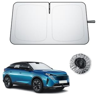 BIBIBO Compatible con Peugeot 3008 2016-2023 2024, protección Solar, protección UV, Parabrisas Delantero, sombrilla de Coche, Tela sin Arrugas, Parasol Interior, Parabrisas Peugeot 3008, Accesorios