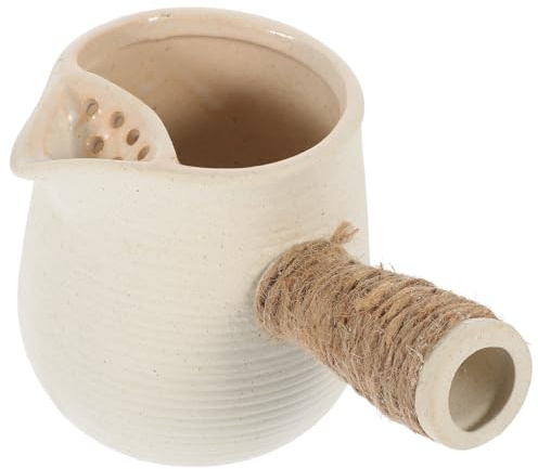 FESTFENDS Tetera de Barro Retro de 500ml Material de Arcilla Estable y Cuerda, Tetera Elegante para Uso Interior y Exterior, Adecuado para Infusionar Té Suelto y Conservar Sabores Naturales