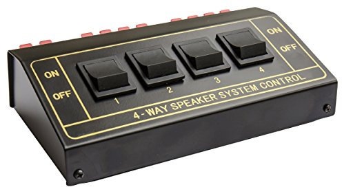 Good Connections Scatola di commutazione per altoparlante/switch per il collegamento di 4 coppie – alloggiamento in metallo – nero