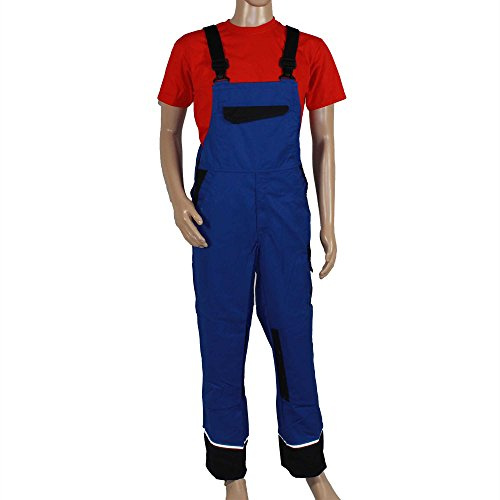 BP 1608-559-13-60n Latzhose, Stretch-Hosenträger mit Clipbefestigungen, 245,00 g/m² Stoffmischung, königsblau/schwarz, 60n