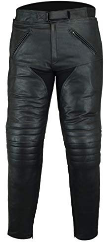 Pantalon de moto en cuir Sturgis - renforts certifiés CE - Noir - EU 44 long