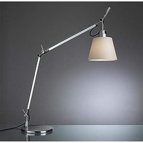 Artemide- Tolomeo LED Mega Leseleuchte mit Dimmer. Hochwertige dimmbare Stehlampe mit Pergamentschirm. Lampe aus Aluminium mit Standfußø23cm. Made in Italy