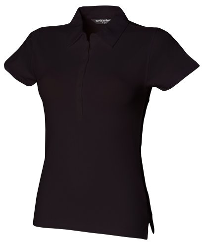 Skinni Fit Ladies/Womens Stretch Polo Shirt (M) (Black)