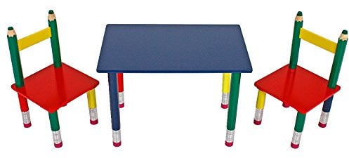 Unbekannt Hochwertige Kinder Tisch Gruppe Stühle Massiv Holz bunt lackiert Spiel Zimmer Mobiliar Harms 303990