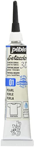 Peinture tissu Setacolor 3D Metal Perle 20ml Pebeo