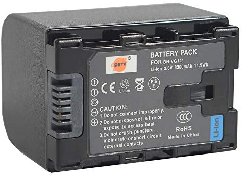 DSTE Ricambio Batteria per JVC BN-VG121 GZ-E10 GZ-E100 GZ-E100SEU GZ-E105BEK GZ-E105BEU GZ-E105REK GZ-E10AUS GZ-E10B GZ-E10BUS GZ-E10RUS GZ-E10SEK GZ-E10SEU GZ-E15 GZ-E15BEK GZ-E15BEU
