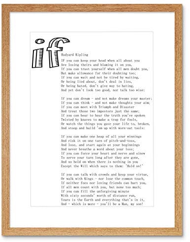 Wee Blue Coo F12X1026 Kunstdruck, gerahmt, Motiv: Rudyard Kipling If, Weiß
