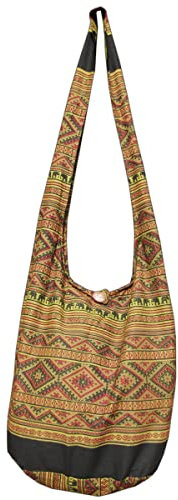 PANASIAM Shoulderbag elephant, green tones, L