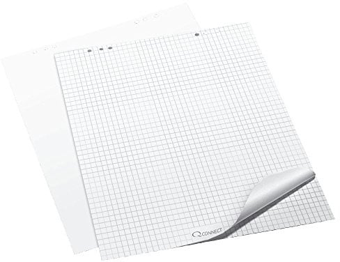 Q-Connect KF01980 Flip Chart-Block, Flip Chart-Papier - Zubehör Flipchartblock kariert 80 g