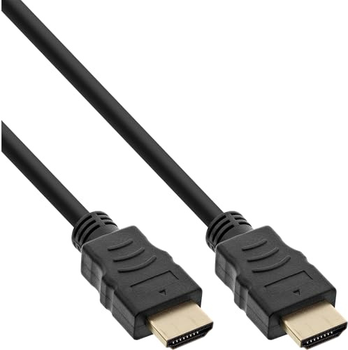 InLine® HDMI Kabel, HDMI-High Speed mit Ethernet, Stecker/Stecker, schwarz/Gold, 10m