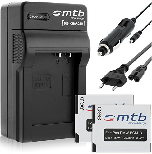 2 Batteries + Chargeur DMW-BCM13 Compatible avec Panasonic Lumix DMC-FT5 TZ37 TZ40 TZ41 TS5 ZS30