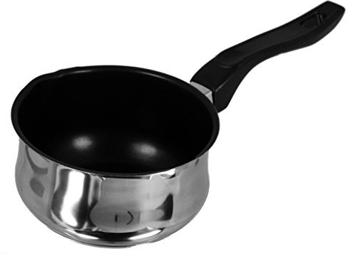 Buckingham 1 Litre Stainless Steel Induction Milk Pan with Xylan Non-Stick Coating and Double Lip Bakelite Handle